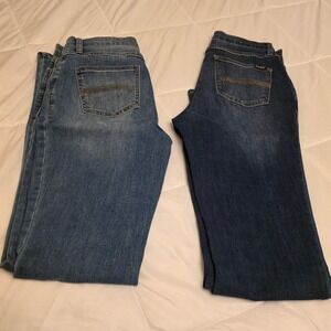 Threadgrit women's boot cut western Denim Jeans Bundle 2 Pairs Blue Wash 28x31